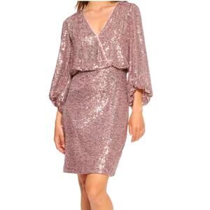 Eliza J Sequined Long Sleeve‎ Stretch Dress NWT Size 2